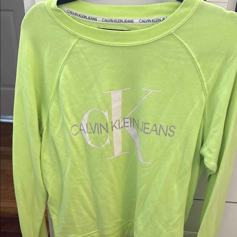 Calvin Klein Neon Green Logo Sweatshirt